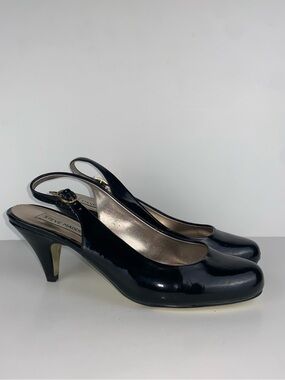 Steve Madden Black Patent Slingback Heels Size 8